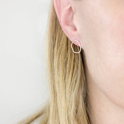 Fawn And Rose - Wavy Open Circle Studs