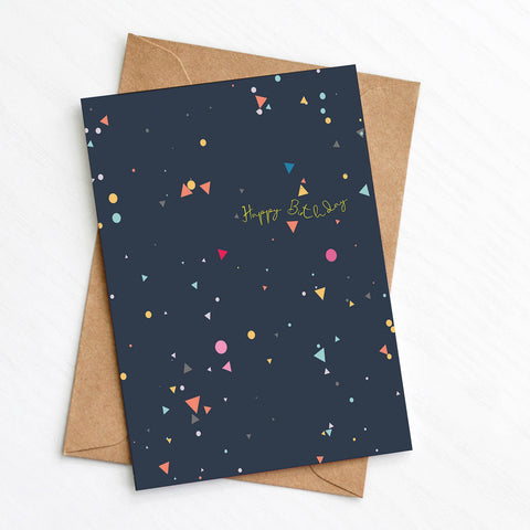 Greenwich Paper Studio - Navy Scatter Happy Birthday Card