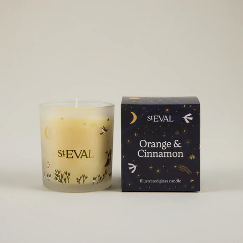 St Eval Christmas Wonderland Glass Candle, Orange & Cinnamon