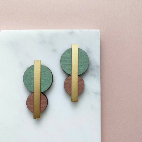 MicaPeet Colour Combo Geometric Circle Studs