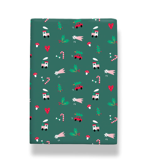 Sweet Christmas Festive Illustrated Wrapping Paper