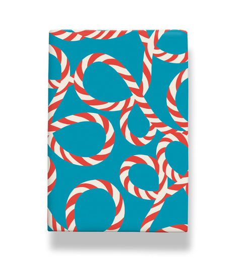 Polka Candy Cane Rope Wrapping Paper