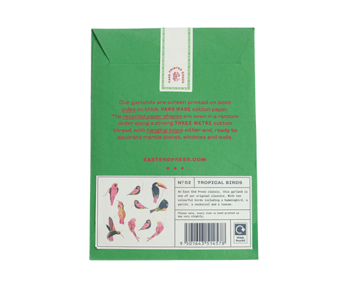 East End Press - Tropical Birds Sewn Garland