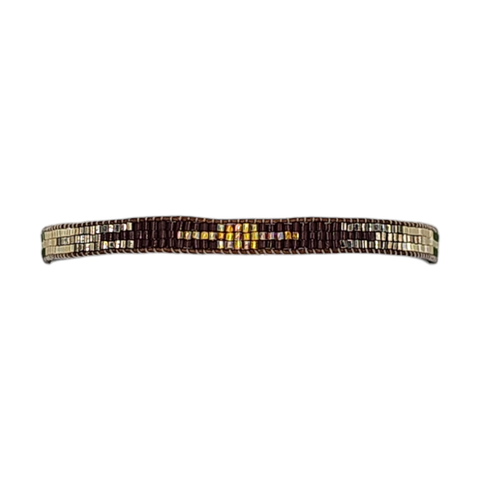 Narratives The Line - Khaki Mix Beaded Bar Bracelet