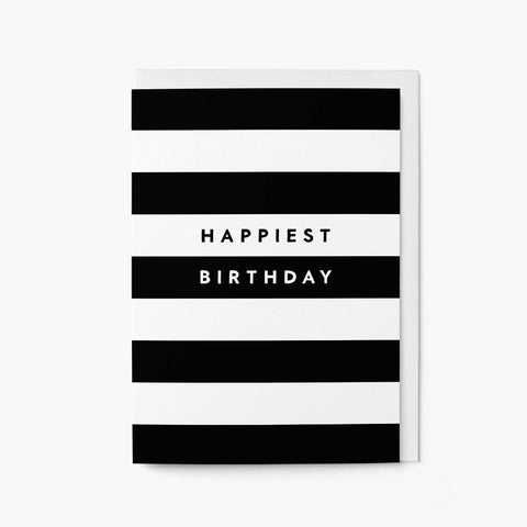 Happiest Birthday Black & White Card, Graphic Factory