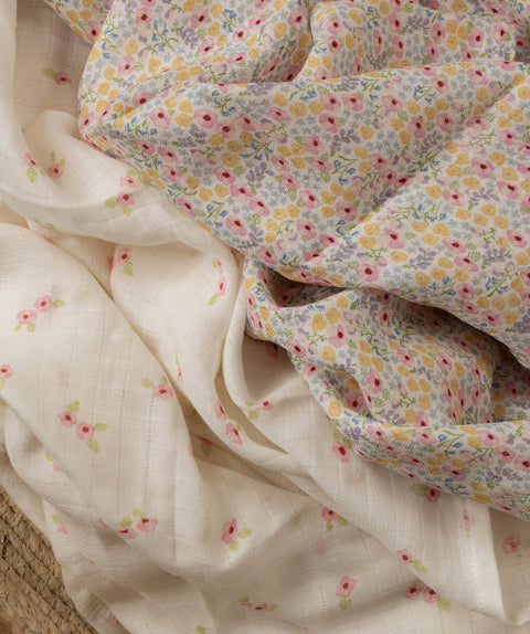 Avery Row - Extra Large Organic Baby Muslins, Wildflower Garden / Anemone