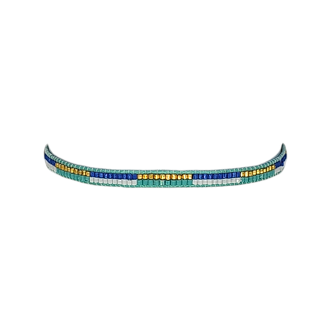 Narratives The Line - Lapis Mix Beaded Stripe Bracelet