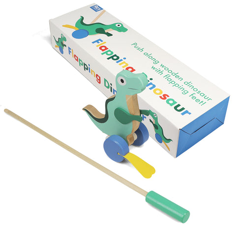 Flapping dinosaur - Wooden push along walker toy