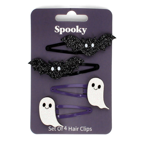 Glitter hair clips Spooky