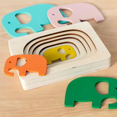 Wooden layered puzzle - Elephant