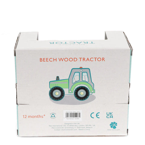 Wooden push along vehicle toy - Tractor