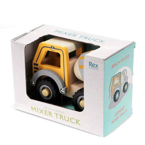 Wooden push along vehicle toy - Cement mixer