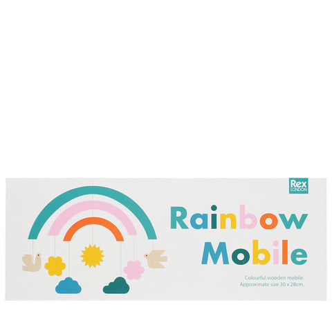 Wooden rainbow mobile