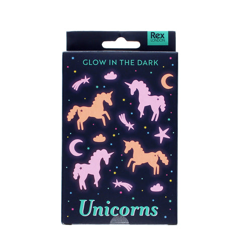 Glow in the dark Unicorns stick-on shapes