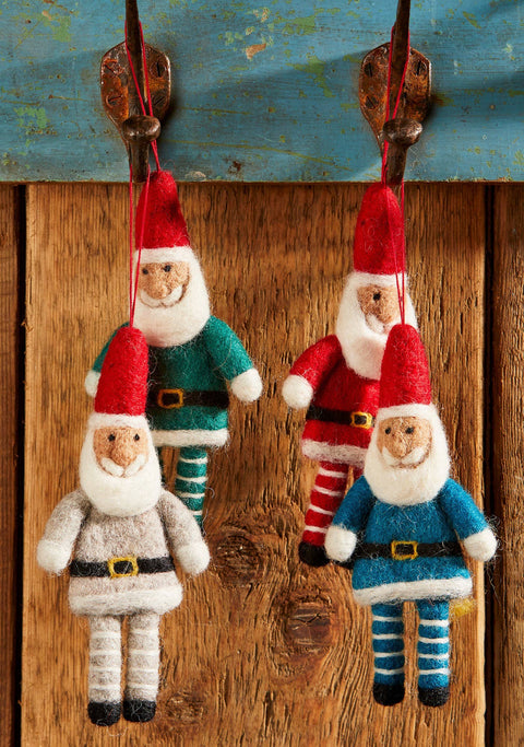 Namaste Hanging Felt Santa Decoration