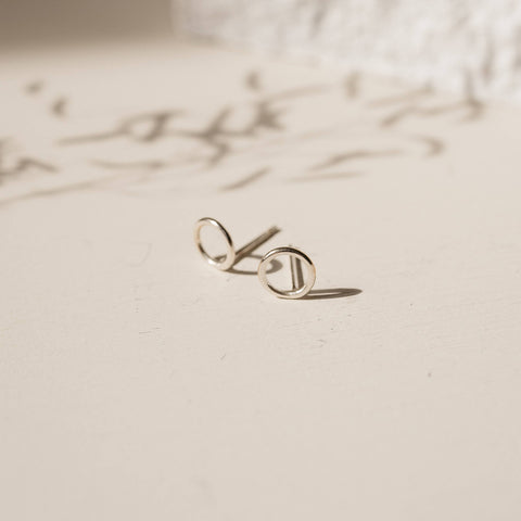 Fawn And Rose - Tiny Open Circle Studs