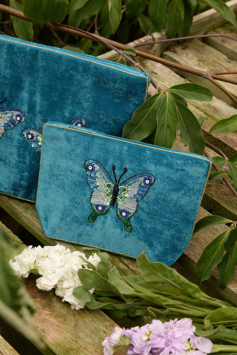 My Doris - BLUE BUTTERFLY MEDIUM POUCH