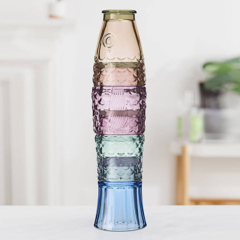 UBERSTAR - Fish Stacking Drinking Glass - Set of 4 - Rainbow