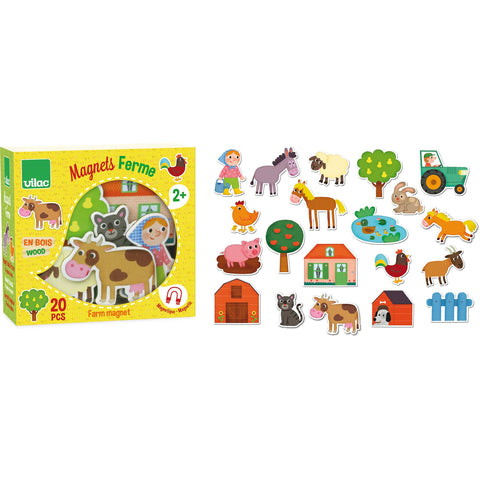 Hippychick - Vilac Farm Magnets – Magnetic Farm Animals Toy for Kids