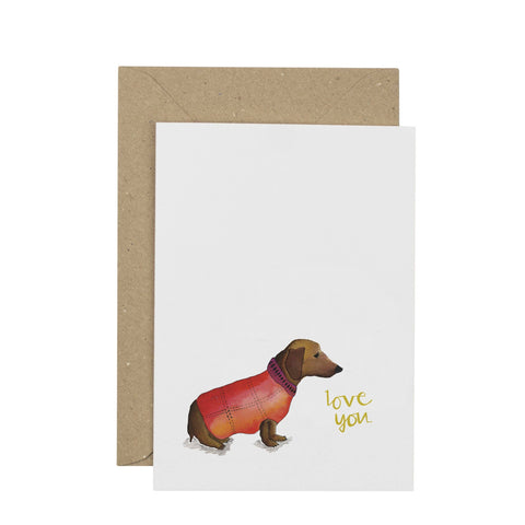 Plewsy Daschund Love You Card