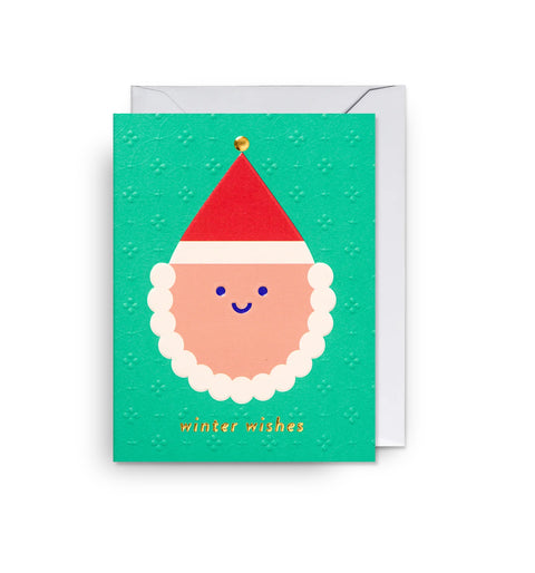 Winter Wishes Santa Mini Christmas Card