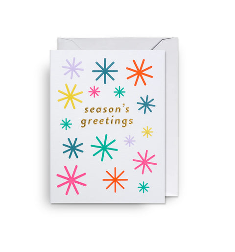 Season's Greetings Snowflakes Mini Christmas Card