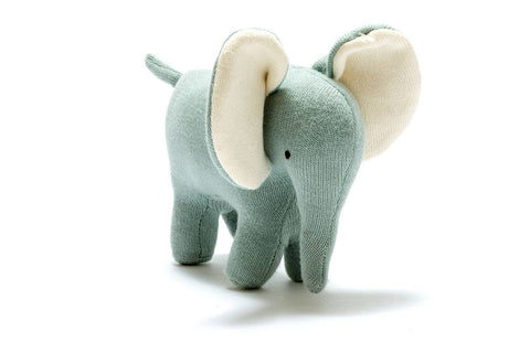 Best Years Ltd - Ellis the Elephant Plush Toy Knitted Organic Cotton in Teal