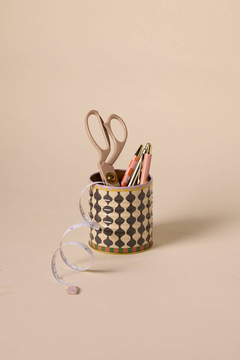 Designworks Collective A Dopo Black & White Wavy Storage Tin