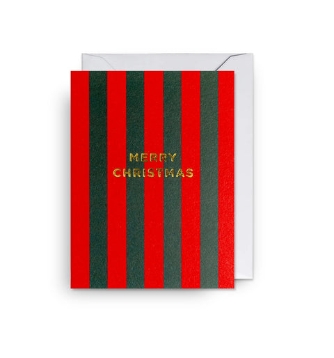 Festive Striped Mini Christmas Card
