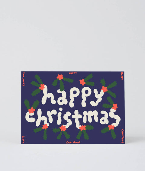 Wrap Happy Christmas Holly Card