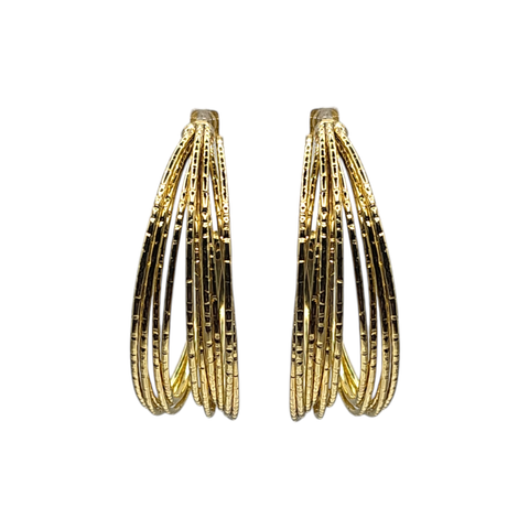 Narratives The Line - Gold Multi Row Hoop Earrings
