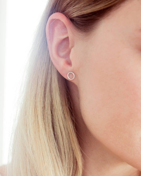 Fawn And Rose - Tiny Open Circle Studs