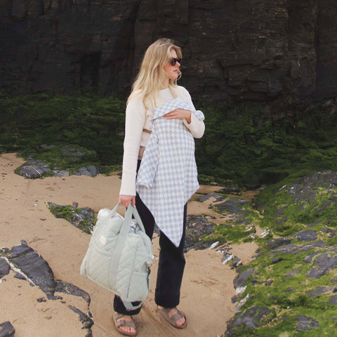 Organic Baby Muslin Swaddle Waves, Avery Row