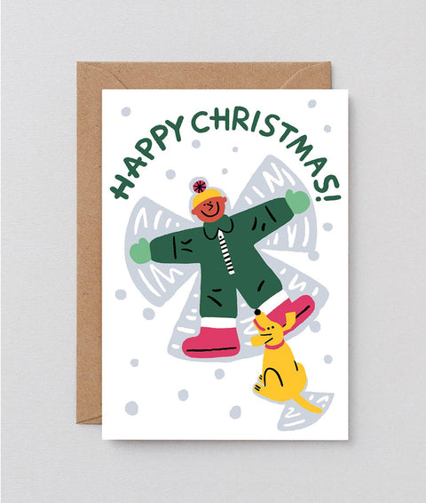 Wrap 'Snow Angel' Happy Christmas Card