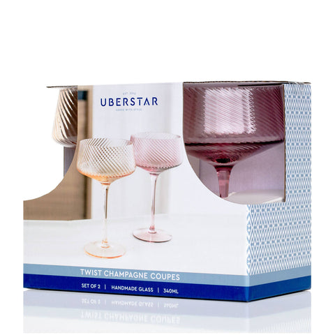 UBERSTAR Twist Champagne Coupe Glasses