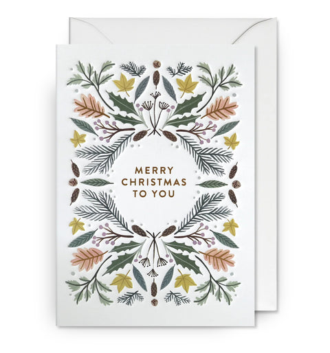 Merry Christmas to You Decorative Foliage Card