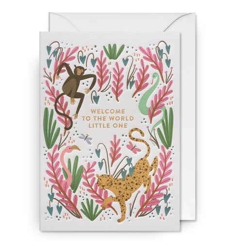 Welcome to the World Little One Jungle Greeting Card