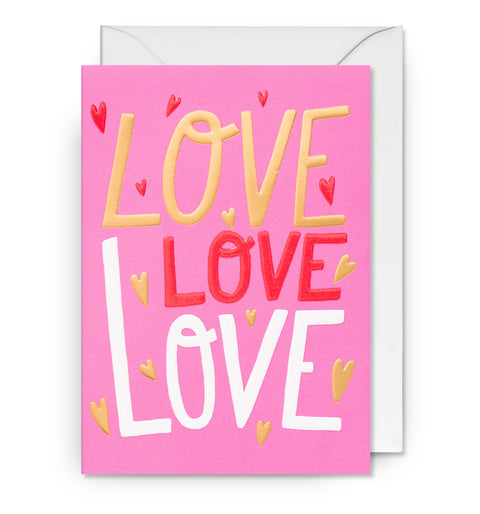 Love Love Love Greeting Card