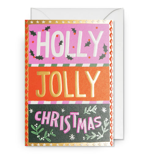 Holly Jolly Typographic Christmas Card