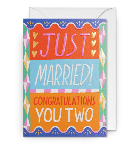 Just Married! Congratulations Wedding Card