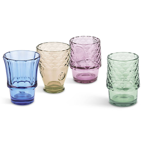 UBERSTAR - Fish Stacking Drinking Glass - Set of 4 - Rainbow