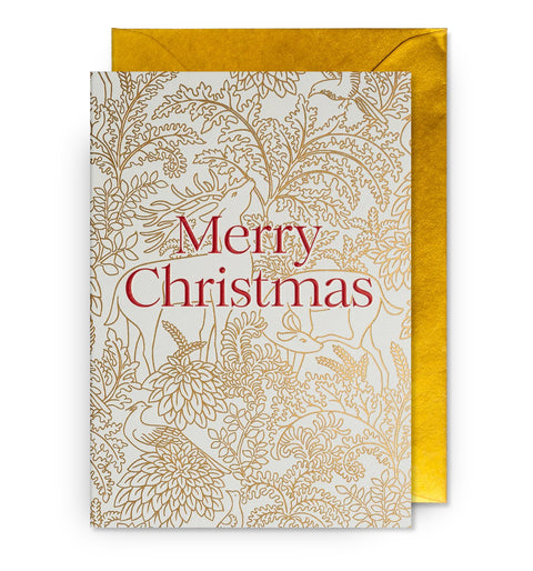 Balmoral Gold Decorative Deer Christmas Card