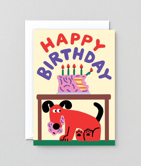 Wrap Happy Birthday Dog Ate The Cake Card