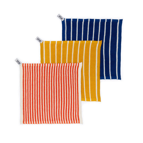 Sophie Home Resusable Washcloths: Striped Orange