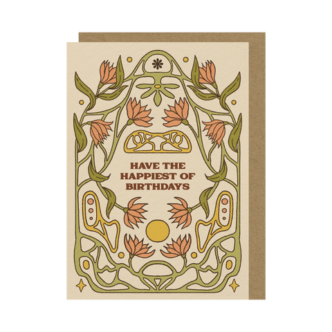 Lately Studio Have The Happiest of Birthdays Art Nouveau Card