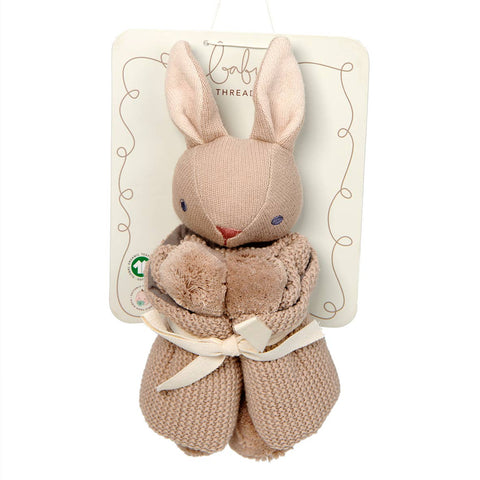 ThreadBear Design Baby Threads Taupe Bunny Comforter