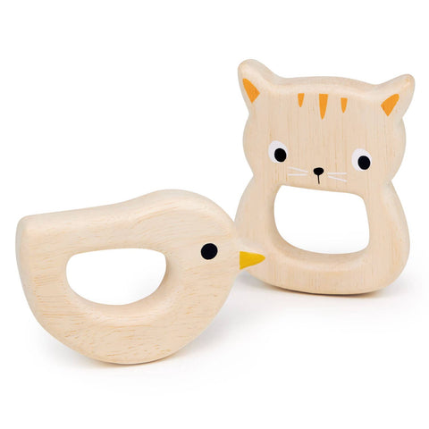 ThreadBear Design Mentari Bird & Kitten Teethers