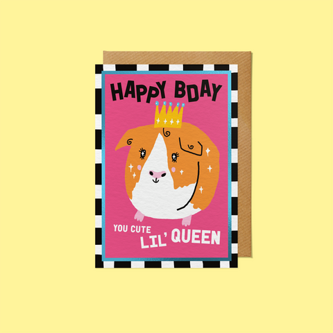 Happy Birthday Cute 'Lil' Queen Card, Sanders de Roeper