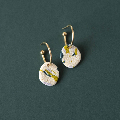 Pepper You - Terrazzo 'The One' Hoop Earrings in Berry, Pumpkin & Peach