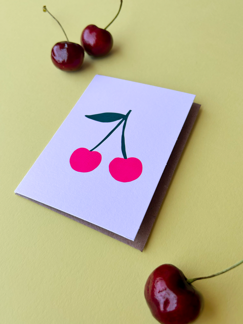 Ohh Deer Cherries Mini Greeting Card (14378)